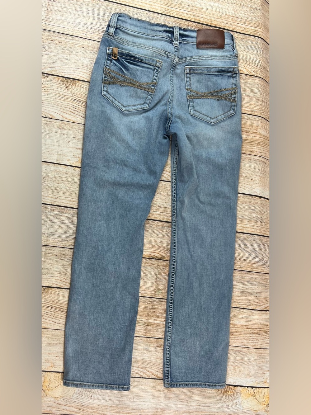 Mens Rank 45 Western Denim Blue Jeans Light Wash Size 30x32